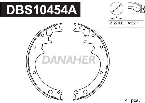 Danaher DBS10454A - Jeu de mâchoires de frein cwaw.fr