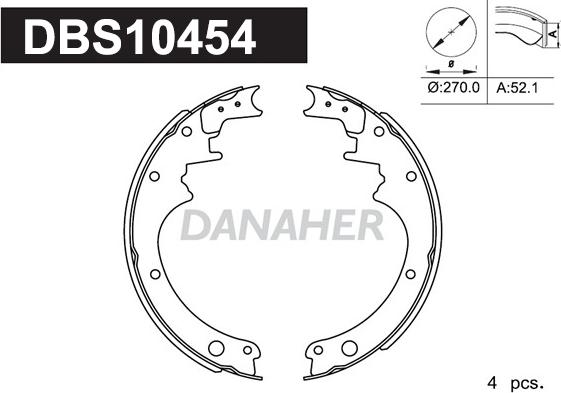 Danaher DBS10454 - Jeu de mâchoires de frein cwaw.fr