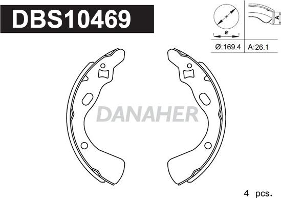 Danaher DBS10469 - Jeu de mâchoires de frein cwaw.fr