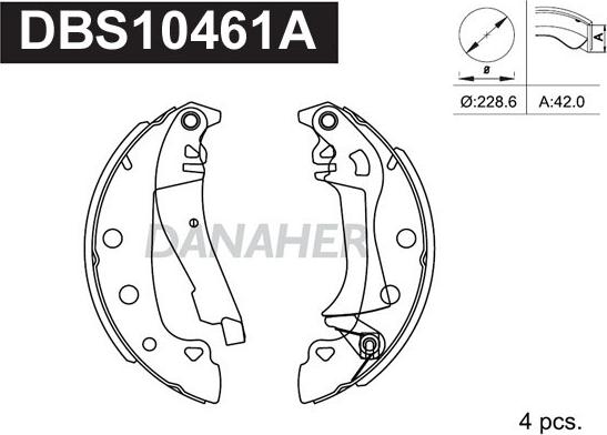 Danaher DBS10461A - Jeu de mâchoires de frein cwaw.fr