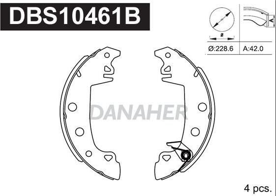 Danaher DBS10461B - Jeu de mâchoires de frein cwaw.fr