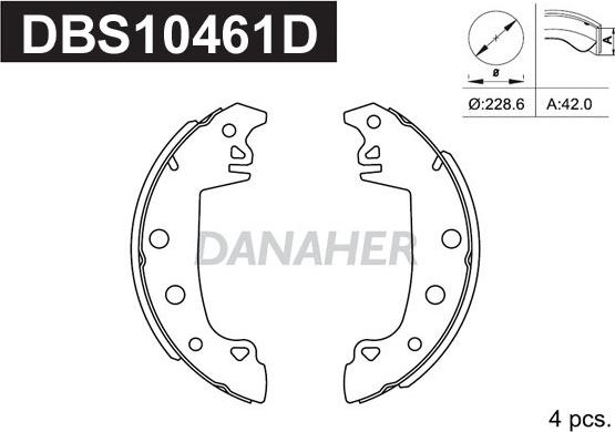 Danaher DBS10461D - Jeu de mâchoires de frein cwaw.fr