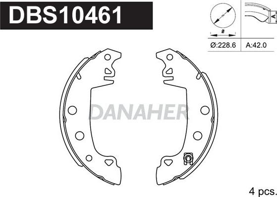 Danaher DBS10461 - Jeu de mâchoires de frein cwaw.fr