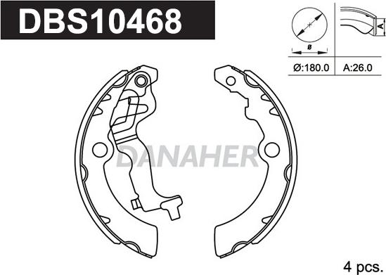 Danaher DBS10468 - Jeu de mâchoires de frein cwaw.fr