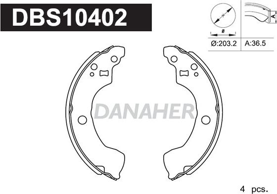 Danaher DBS10402 - Jeu de mâchoires de frein cwaw.fr