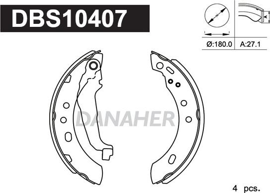 Danaher DBS10407 - Jeu de mâchoires de frein cwaw.fr