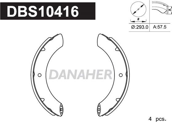 Danaher DBS10416 - Jeu de mâchoires de frein cwaw.fr