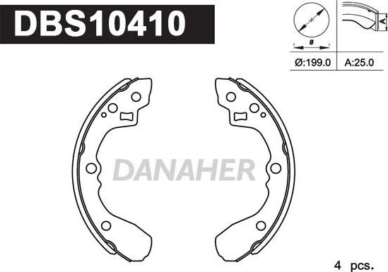 Danaher DBS10410 - Jeu de mâchoires de frein cwaw.fr