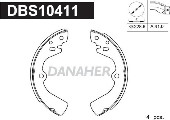 Danaher DBS10411 - Jeu de mâchoires de frein cwaw.fr