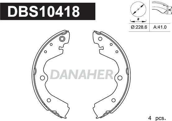 Danaher DBS10418 - Jeu de mâchoires de frein cwaw.fr