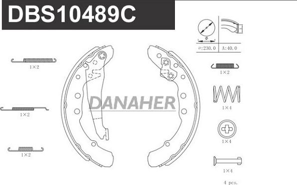 Danaher DBS10489C - Jeu de mâchoires de frein cwaw.fr