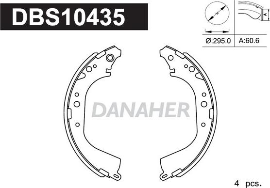 Danaher DBS10435 - Jeu de mâchoires de frein cwaw.fr