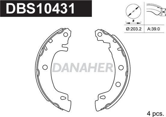 Danaher DBS10431 - Jeu de mâchoires de frein cwaw.fr