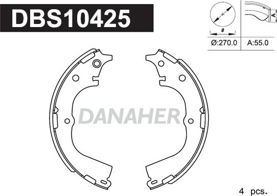 Danaher DBS10425 - Jeu de mâchoires de frein cwaw.fr