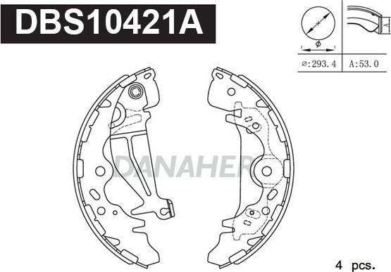 Danaher DBS10421A - Jeu de mâchoires de frein cwaw.fr