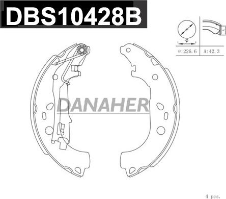 Danaher DBS10428B - Jeu de mâchoires de frein cwaw.fr