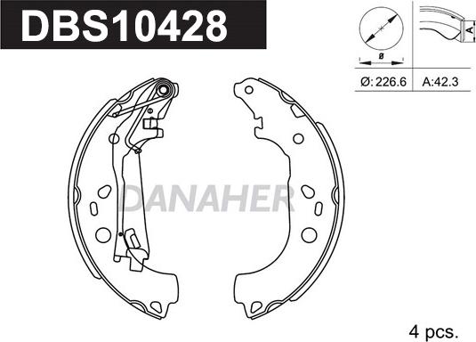 Danaher DBS10428 - Jeu de mâchoires de frein cwaw.fr