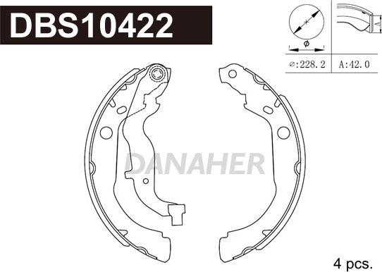 Danaher DBS10422 - Jeu de mâchoires de frein cwaw.fr