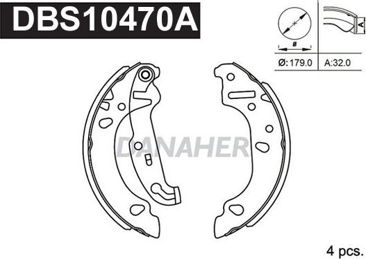 Danaher DBS10470A - Jeu de mâchoires de frein cwaw.fr