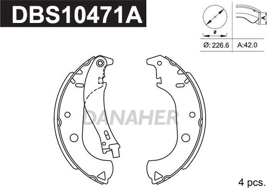 Danaher DBS10471A - Jeu de mâchoires de frein cwaw.fr