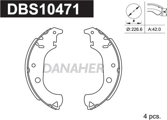 Danaher DBS10471 - Jeu de mâchoires de frein cwaw.fr