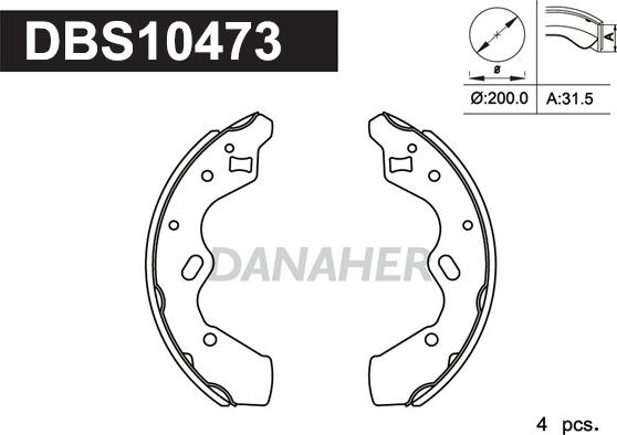 Danaher DBS10473 - Jeu de mâchoires de frein cwaw.fr