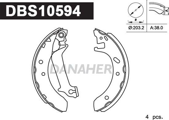 Danaher DBS10594 - Jeu de mâchoires de frein cwaw.fr