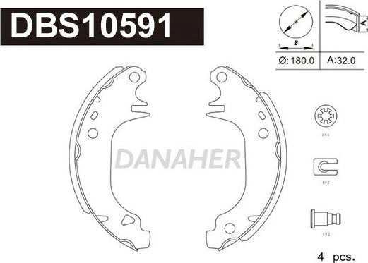 Danaher DBS10591 - Jeu de mâchoires de frein cwaw.fr