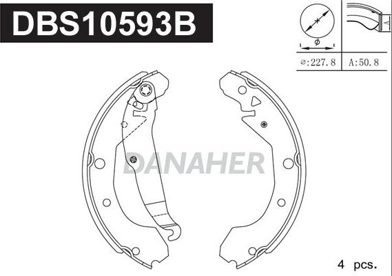 Danaher DBS10593B - Jeu de mâchoires de frein cwaw.fr