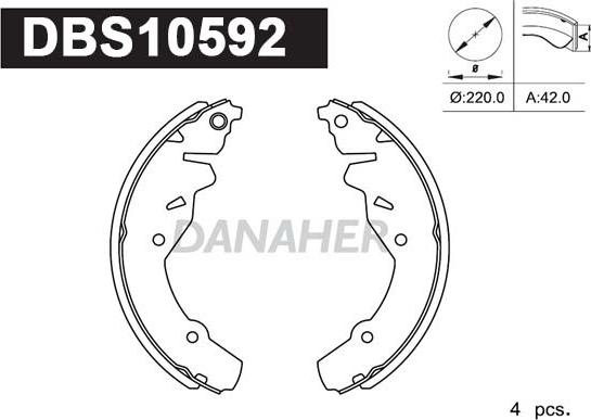 Danaher DBS10592 - Jeu de mâchoires de frein cwaw.fr