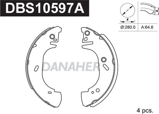 Danaher DBS10597A - Jeu de mâchoires de frein cwaw.fr