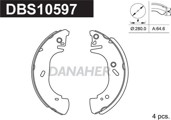 Danaher DBS10597 - Jeu de mâchoires de frein cwaw.fr