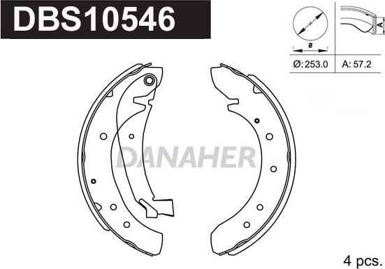 Danaher DBS10546 - Jeu de mâchoires de frein cwaw.fr