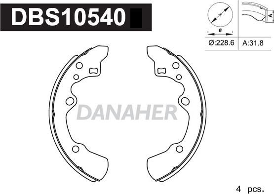 Danaher DBS10540 - Jeu de mâchoires de frein cwaw.fr