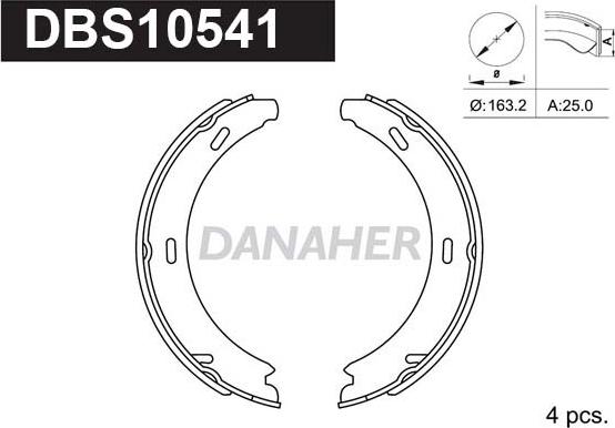 Danaher DBS10541 - Jeu de mâchoires de frein, frein de stationnement cwaw.fr