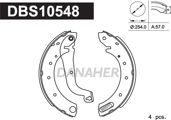 Danaher DBS10548 - Jeu de mâchoires de frein cwaw.fr