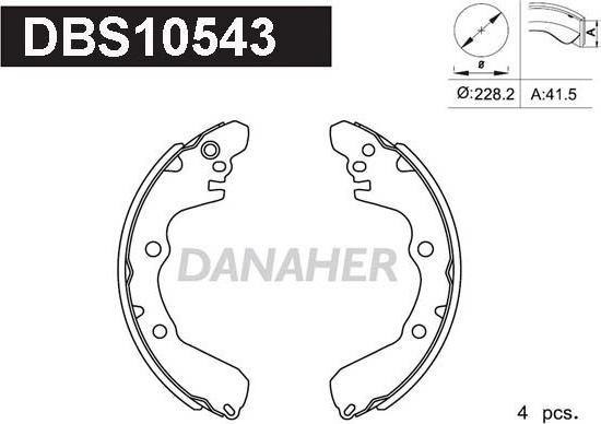 Danaher DBS10543 - Jeu de mâchoires de frein cwaw.fr