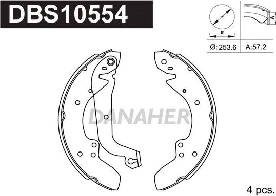 Danaher DBS10554 - Jeu de mâchoires de frein cwaw.fr