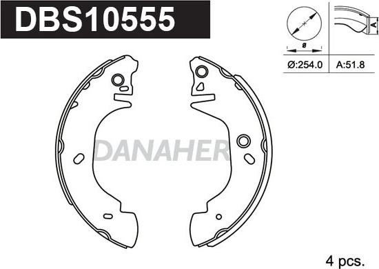 Danaher DBS10555 - Jeu de mâchoires de frein cwaw.fr