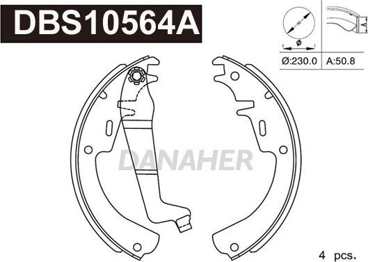 Danaher DBS10564A - Jeu de mâchoires de frein cwaw.fr