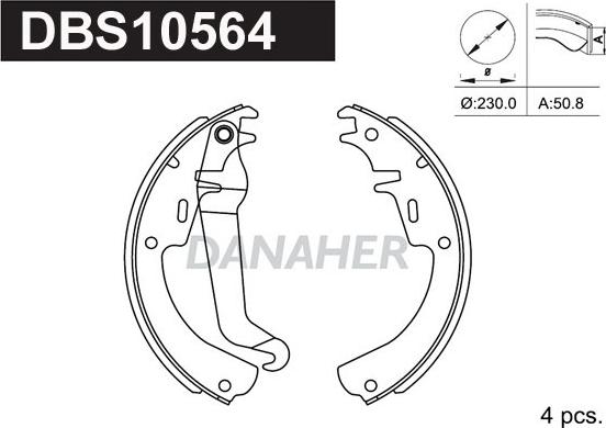 Danaher DBS10564 - Jeu de mâchoires de frein cwaw.fr