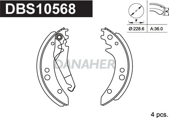 Danaher DBS10568 - Jeu de mâchoires de frein cwaw.fr