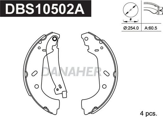 Danaher DBS10502A - Jeu de mâchoires de frein cwaw.fr