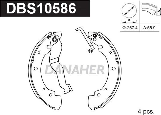 Danaher DBS10586 - Jeu de mâchoires de frein cwaw.fr