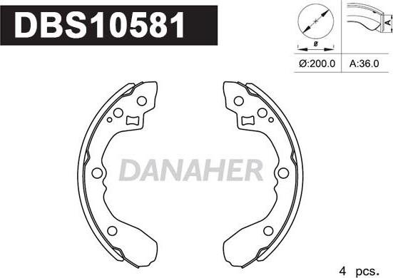 Danaher DBS10581 - Jeu de mâchoires de frein cwaw.fr