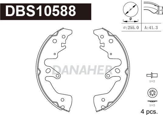 Danaher DBS10588 - Jeu de mâchoires de frein cwaw.fr