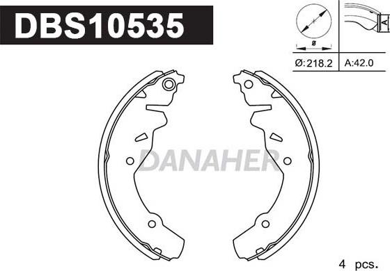 Danaher DBS10535 - Jeu de mâchoires de frein cwaw.fr