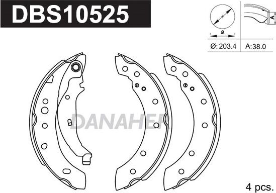 Danaher DBS10525 - Jeu de mâchoires de frein cwaw.fr