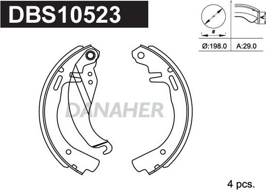 Danaher DBS10523 - Jeu de mâchoires de frein cwaw.fr