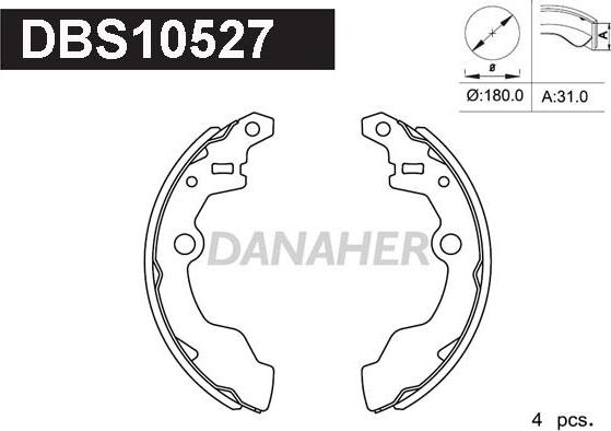 Danaher DBS10527 - Jeu de mâchoires de frein cwaw.fr